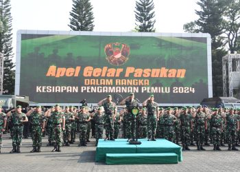 Pangdam III/Siliwangi Mayjen Erwin Djatniko Pimpin Apel Gelar Pasukan Kesiapan Pengamanan Pemilu 2024