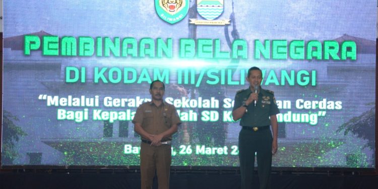 Kasdam III/Siliwangi Brigjen TNI Aminudin Buka Pembinaan Bela Negara Bagi Kepala Sekolah Dasar