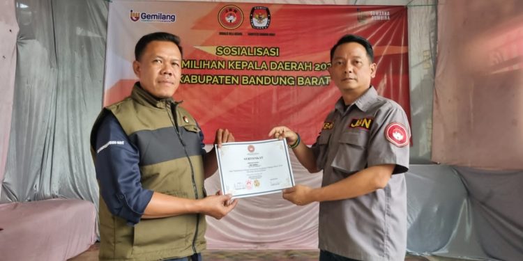 KPU KBB dan Jurnalis Bela Negara Gelar Sosialisasi Tahapan Pilkada 2024