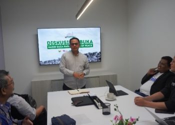 Direktur Harapan Amal Mulia, Agis Muhsin memaparkan kondisi masyarakat Gaza, Palestina pasca kehadiran Board Of Peace
